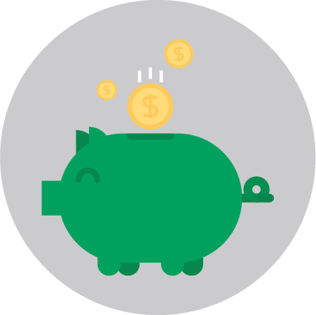 Integration Lower Total Cost of Ownership Piggybank Icon